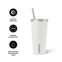 Project PARGO - 20oz Insulated Cup w/stainless Straw in Bone White