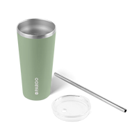 Project PARGO - 20oz Insulated Cup w/stainless Straw in Eucalyptus Green