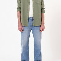 ROLLAS - Herringbone Shirt in Faded Army