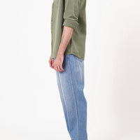 ROLLAS - Herringbone Shirt in Faded Army