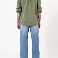 ROLLAS - Herringbone Shirt in Faded Army
