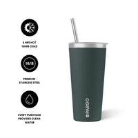 Project PARGO - 20oz Insulated Cup w/stainless Straw in BBQ Charcoal