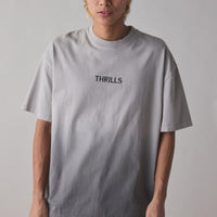 Thrills - Fade Away Box Fit Oversized Tee in Light Grey Fade