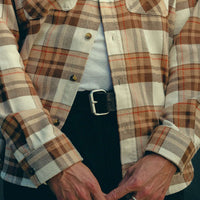 Brixton - Bowery Flannel Shirt in Whitecap/Sand/ Pinecone Brown