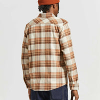 Brixton - Bowery Flannel Shirt in Whitecap/Sand/ Pinecone Brown
