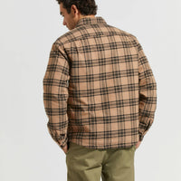 Brixton - Bowery Quilted Flannel in Woodsmoke/Black