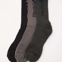 Thrills - Thrills Workwear 3 Pack Socks in Falcon/Black/Deep Forest