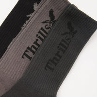 Thrills - Thrills Workwear 3 Pack Socks in Falcon/Black/Deep Forest