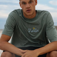 Thrills -Ambient Connections Box Fit Oversized Tee in Chinois Green