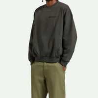 Brixton - Embroided Heavey Weight Crew in Washed Black