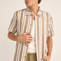 RHYTHM - Paisley Stripe SS Shirt in Cedar (