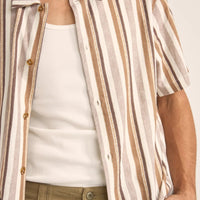 RHYTHM - Paisley Stripe SS Shirt in Cedar (