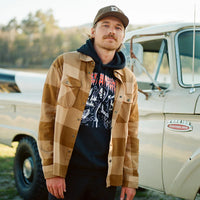 Brixton - Seldon Flannel Shirt in Washed Copper/Curry Buffalo
