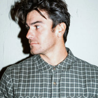 Brixton - Bowery Light Weight Ultra Flannel Shirt in Ivy Green/ White Cap
