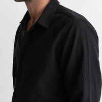 RHYTHM - Classic Linen LS Shirt in Vintage Black