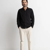 RHYTHM - Classic Linen LS Shirt in Vintage Black
