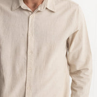 RHYTHM - Classic Linen LS Shirt in Sand
