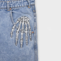 Billy Bones Club - Five Finger Denim Short in Washed Blue