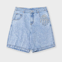 Billy Bones Club - Five Finger Denim Short in Washed Blue