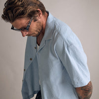 RHYTHM - Relaxed Check SS Shirt in Blue