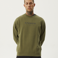 Afends - Thrown Out Recycled Crew Neck in Military
