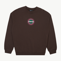 Afends - Solar Flare Recycled Crew Neck in Coffee