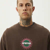 Afends - Solar Flare Recycled Crew Neck in Coffee