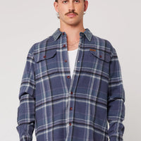 ROLLAS - Trailer Check Shirt in Navy Check