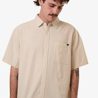 Thrills - Locked in Stripe Short Sleeve Shirt in Heritage White