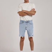 Thrills - Destroyed Bones Denim Short in Ash Blue