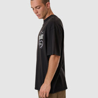 Thrills - Chain Reaction Box Fit Oversized Tee in Faded Black