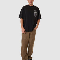 Thrills - Chain Reaction Box Fit Oversized Tee in Faded Black
