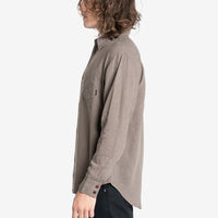 Thrills - Hemp Minimal Thrills oversized Long Sleeve Shirt in Light Canteen