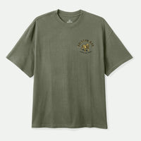 Brixton - Bauer Hw Relaxed Tee in Olive Surplus Classic Wash