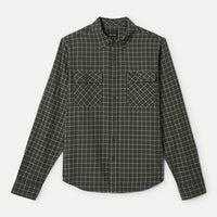 Brixton - Bowery Light Weight Ultra Flannel Shirt in Ivy Green/ White Cap