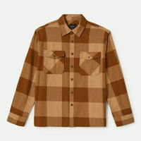 Brixton - Seldon Flannel Shirt in Washed Copper/Curry Buffalo