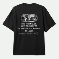Brixton - Union HW Relaxed Tee in Black Classic Wash