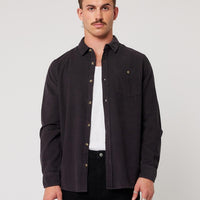 ROLLAS - Men at Work Cord Shirt in Black