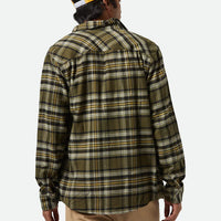 Brixton - Bowery Flannel Shirt in Ivy Green /Olive Surplus/Black