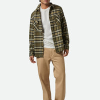 Brixton - Bowery Flannel Shirt in Ivy Green /Olive Surplus/Black