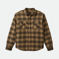 Brixton - Bowery Quilted Flannel in Woodsmoke/Black