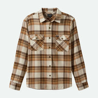 Brixton - Bowery Flannel Shirt in Whitecap/Sand/ Pinecone Brown