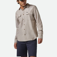 Brixton - The Daily Cotton L/S Shirt in Khaki