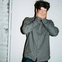 Brixton - Bowery Light Weight Ultra Flannel Shirt in Ivy Green/ White Cap