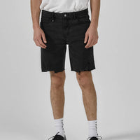Thrills - Destroyed Bones Denim Short in Aged Black
