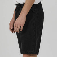 Thrills - Chopped Hem Denim Short in Aged Black