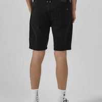 Thrills - Chopped Hem Denim Short in Aged Black