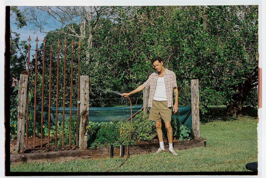 RHYTHM - Check SS Shirt in Natural