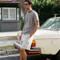 RHYTHM - Textured Linen Brodie Jam Shorts in Incense
