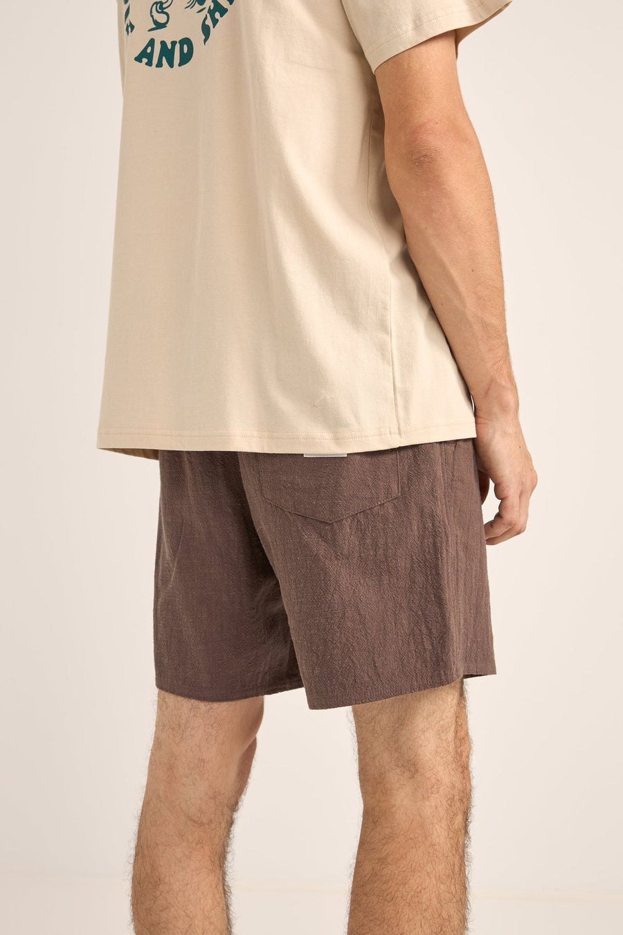 RHYTHM - Textured Linen Brodie Jam Shorts in Slit